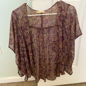 Lush open kimono style short sleeved top